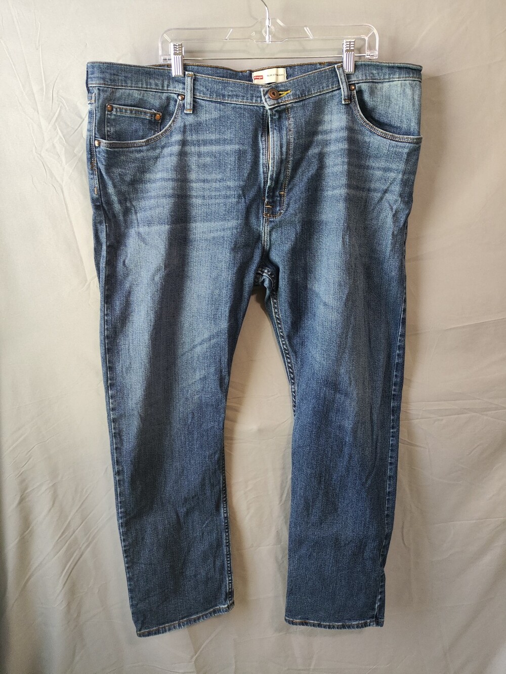 Wrangler Jeans Mens 42x30 Blue Slim Straight Denim Comfort Stretch Classic Fit
